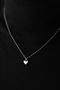 Steel Heart Pendant, Oval Edge, Thin Twisted Singapore Chain, Non-Tarnishing, 45cm - 7