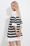 V-Neck Openwork Zigzag Patterned Cardigan - 2