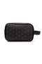 Men's Black Leather Portfolio Clutch Shaved Cosmetic Care and Daily Handbag (14X24CM) - 4