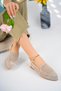 Cream Women's Knitted Ballerina Shoes Women's Shoes Casual Shoes Mother Shoes - 5