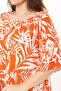 Women's Plus Size Orange Collar Rubber Detailed Woven Viscose Fabric Dress 65N37864 - 7