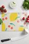 Glass Cutting Board - Lemon Drawing - 21*30cm - Chopping Board - Aesthetic, Decorative Presentation Board - 8
