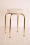4Pcs White Leather Gold Profile Stool Metal Stool Kitchen Stool Thick Stool