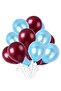 30-Pack Burgundy-Light Baby Blue Metallic Pearlescent Balloons