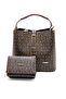 Women's Brown Bag Wallet Combination