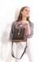 Women's Tan Monogram Printed Shoulder Bag - 4