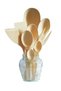 9 Piece Wooden Spoon Wooden Spatula Serving Ladle Fork Tongs Set