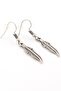 Native American Luck Feather Matte Metal Dangle Women's Earrings Ex056