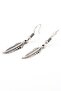 Native American Luck Feather Matte Metal Dangle Women's Earrings Ex056 - 2