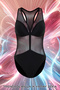 Black Deep V Neck Mesh Detailed Brazillian Swimsuit Tbess24Ma00166 - 8