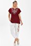 Short Sleeve Şile Cloth Naz Summer Blouse Claret Red Brd