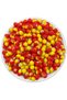 25Gr 8mm Yellow Red Color Beads, Marbled Fan, Football Jewelry Beads (25Gr, ~75 Pieces)