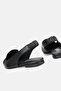 Women's Black Genuine Natural Leather Open Sandals Ballet Flats - 4