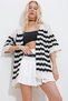 V-Neck Openwork Zigzag Patterned Cardigan - 3