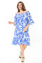 Women's Blue Collar Rubber Detailed Woven Viscose Fabric Dress 65N37864 - 6