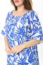 Women's Blue Collar Rubber Detailed Woven Viscose Fabric Dress 65N37864 - 4