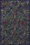 Closed Blue Floral Knitted Patterned Decorative Carpet Miravip921