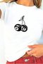 Woman's 8 Pool Ball Cherry Printed 100% Cotton Oversize White T-shirt
