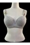 Gray Patterned Empty Cup Bra - 1132