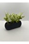 Artificial White Flower in Tall Pot Decorative Kitchen Bathroom Table Flower 21X9X7 cm Gray - 2