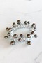 White Color Gray Beaded Spiral Rubber Buckle - 2