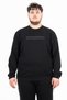 Plus Size Men's Crew Neck Black Sweatshirt - 3