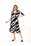 Women's Plus Size Double-breasted Collar Stretchy Dress 24090 - 2