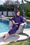 Fully Covered, Water Repellent, Quick Drying, Side Adjustable Zippered Hijab Swimsuit - 3