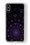 حافظة شفافة مطبوعة بتصميم الحب الأرجواني متوافقة مع هاتف iPhone Xs Max