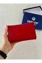 Mendy Model Useful Genuine Leather Medium Size Women's Wallet Red Color - 5