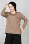Women's Mother Mink Long Sleeve Lycra Front Patterned Combed Cotton Blouse - 5