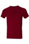 Men's Dark Claret Red Crew Neck Lycra Cotton Short Sleeve T-shirt
