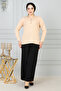 Women's Mother Comfortable Cut Loose Thin Corded Button Detailed Combed Cotton Blouse - 3