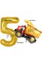 Construction Concept Balloon Set for 5 Year Old Birthday - Truck and Gold Number Balloon