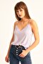 Women's Blouse - Lace Detailed Rope Strap Blouse - 2