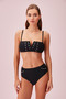 V-Neck Bead Detailed Bandeu Bikini Top - 2
