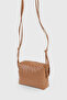 Cross Strap Tan Knitted Detailed Bag - 260 - 3