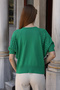 Round Neck Half Bat Sleeve Openwork Hole Detailed Summer Roomy Stylish Knitwear Blouse - 2