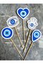 15 Pieces Evil Eye Beaded Fatma Mother Hand Cake Toothpick Cake Decoration Cupcake Engagement Promise Cocktail Bride To Be - 3