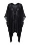 Siyah Dokuma Püskül Midi Plaj Kimono&Kaftan TBESS24KM00057 - 7