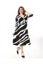 Women's Plus Size Double-breasted Collar Stretchy Dress 24090