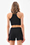 Black Double Layer Leggings Sports Shorts - 5