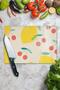 Glass Cutting Board - Lemon Drawing - 21*30cm - Chopping Board - Aesthetic, Decorative Presentation Board - 6
