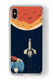 Space Design Printed Transparent Case Compatible with iPhone X and XS