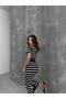 Striped Flexible Women's Knitwear Bottom Top Set - 4