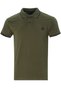 Men's Olive Green Polo Collar Piping Summer Cotton Short Sleeve T-shirt