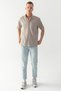 Men's Gray 100% Cotton Woven Short Sleeve Comfortable Cut Pocket Detailed Sile Fabric Shirt - 2
