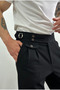 Pleated fabric pants - 2