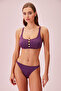Textured Bikini Bottom with Side Straps - 3