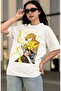 Oversize Demon Slayer Zenitsu Character Printed T-shirt, Unisex Anime Printed T-shirt - 3